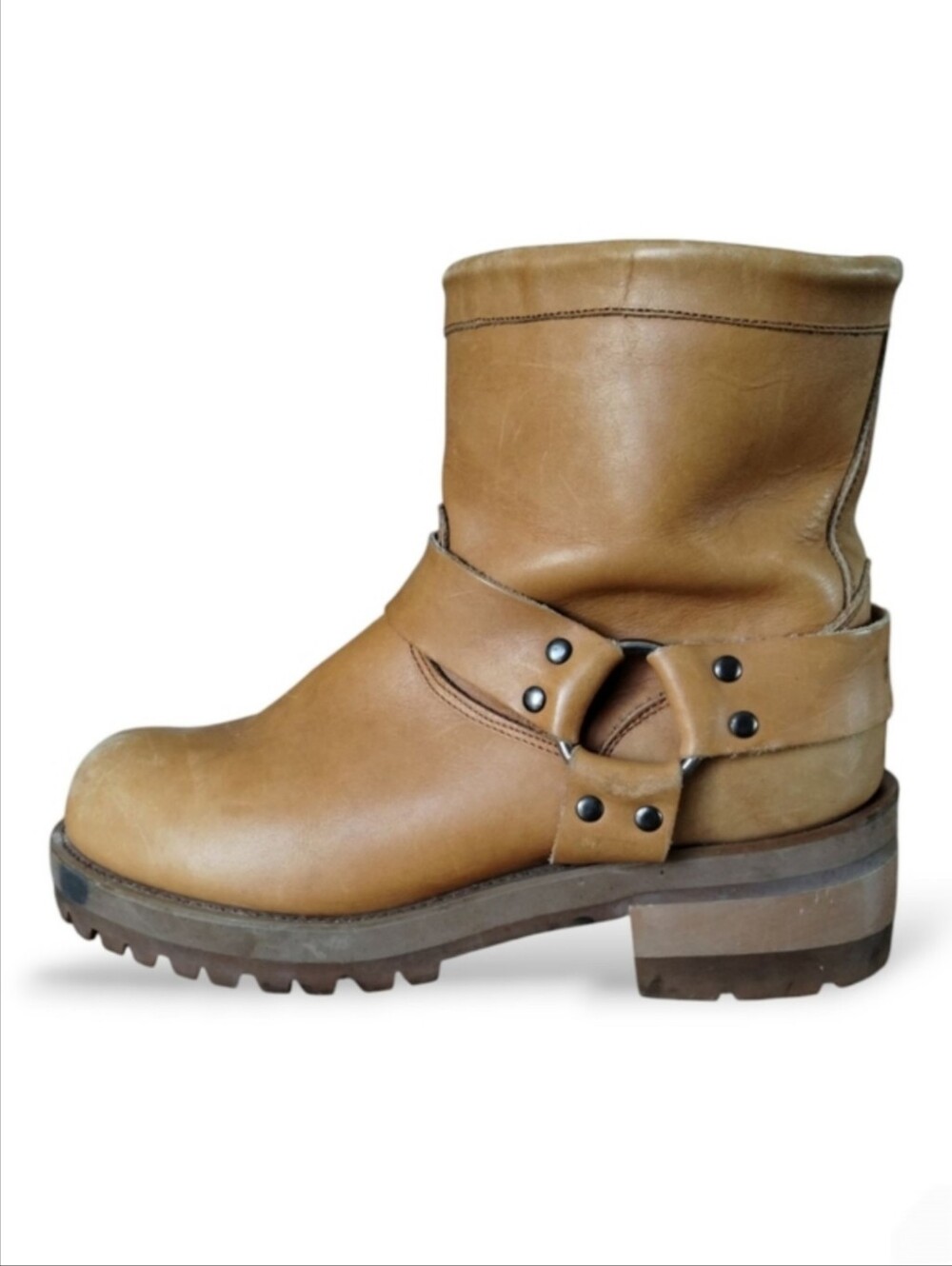 Vintage Durango Men's Tan Leather 7" Logger Harness Boots